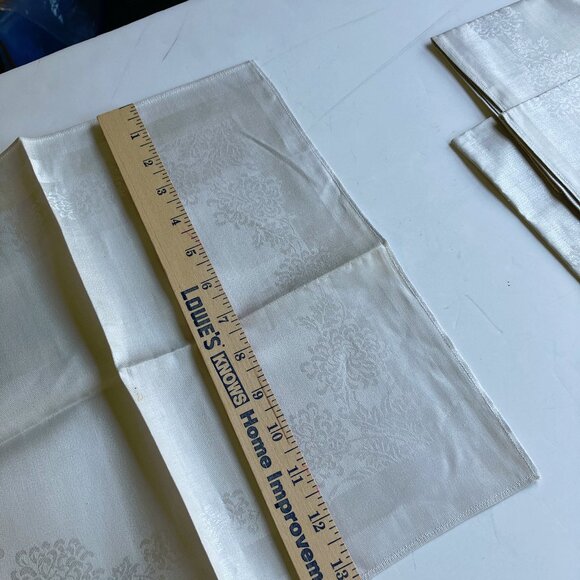 Irish linen damask vintage napkins set of four silver shade - Picture 9 of 9